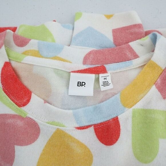 Nwt Nordstorm BP Comfy ivory happy hearts - Picture 4 of 8